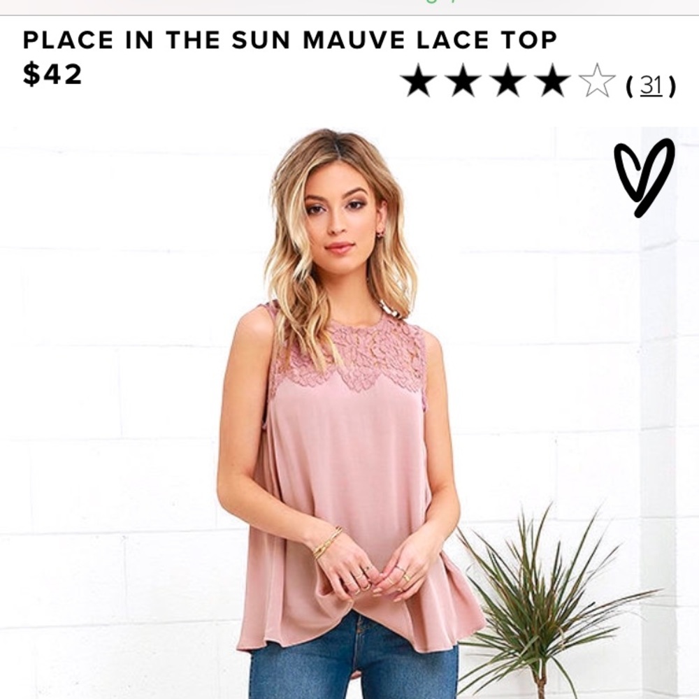 Lulus Pink Lace Tank